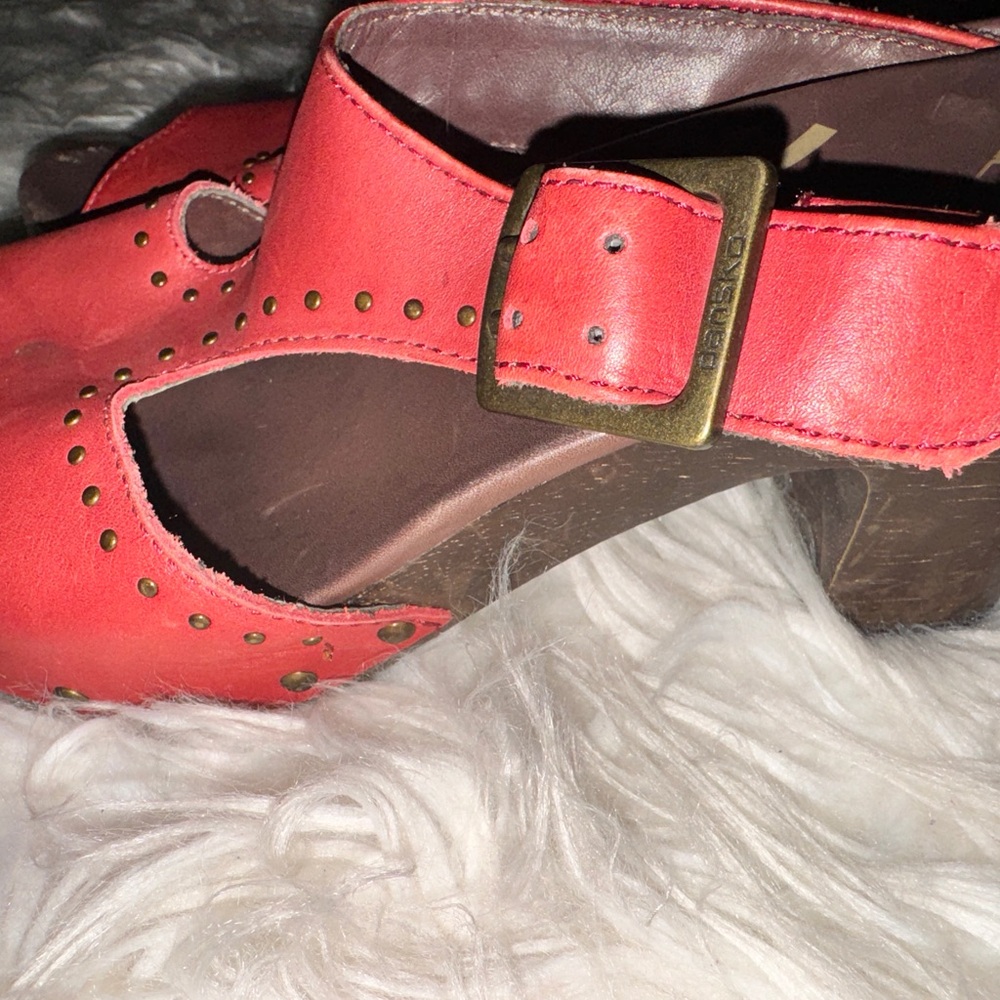 Red Dansko Clogs Used Once 39 In Red - image 2